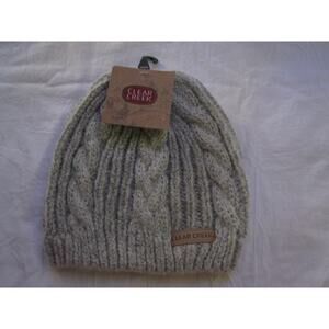 NEW Clear Creek Winter Knit Hat Beanie Tuk Tan Beige Woven Cute Adult Stretch!